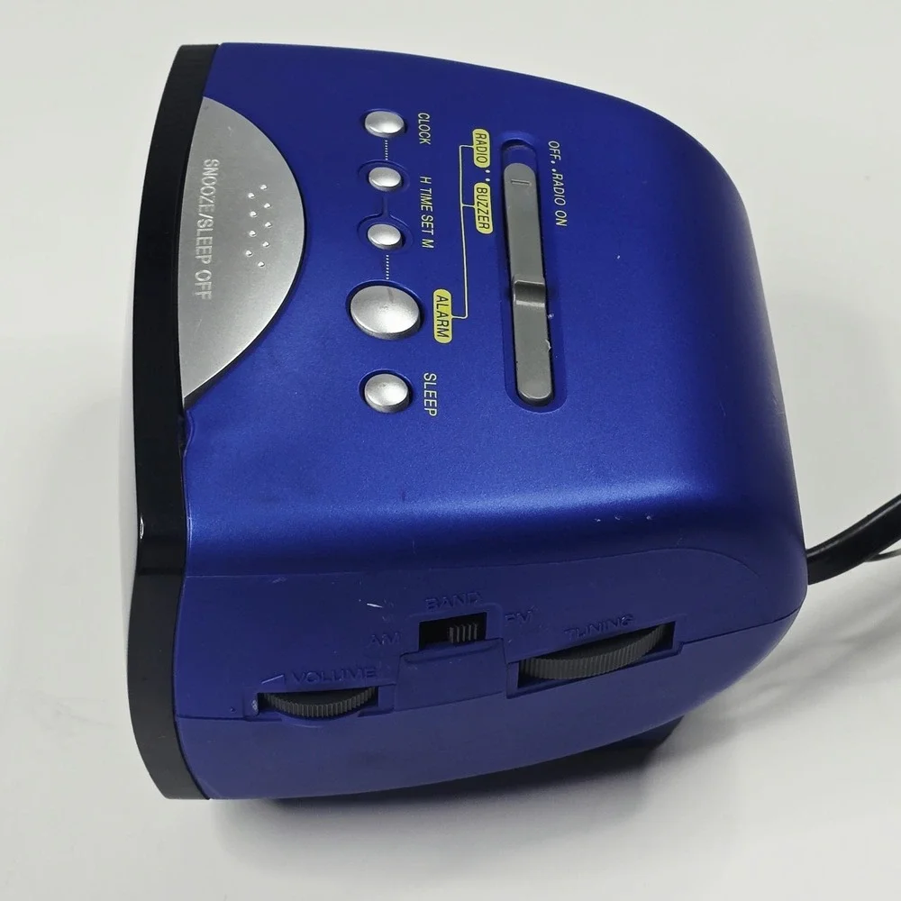 Vintage Sony ICF-C111 Dream Machine AM/FM Clock Radio Blue Alarm Snooze Tested